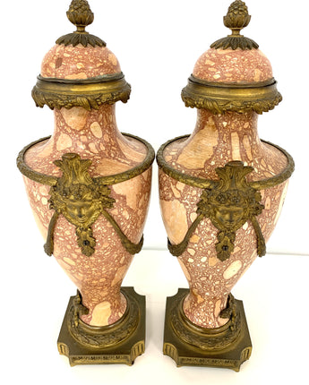 PAIR LOUIS XVI STYLE JASPER CASSOLETTE