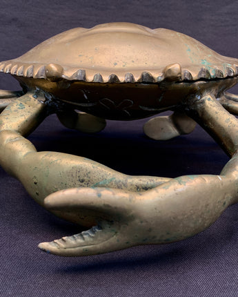 EXTRA LARGE VINTAGE BRASS CRAB BOX